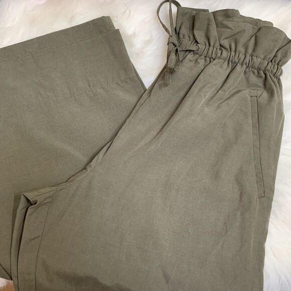 The GROUP by BABATON Olive Hi Waist Drawstring Paper Bag Wide Leg KERRI Pants - Picture 12 of 15